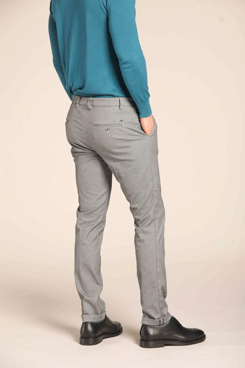 Milano men's chino pants in gabardine stretch with microfantasy extra slim fit 