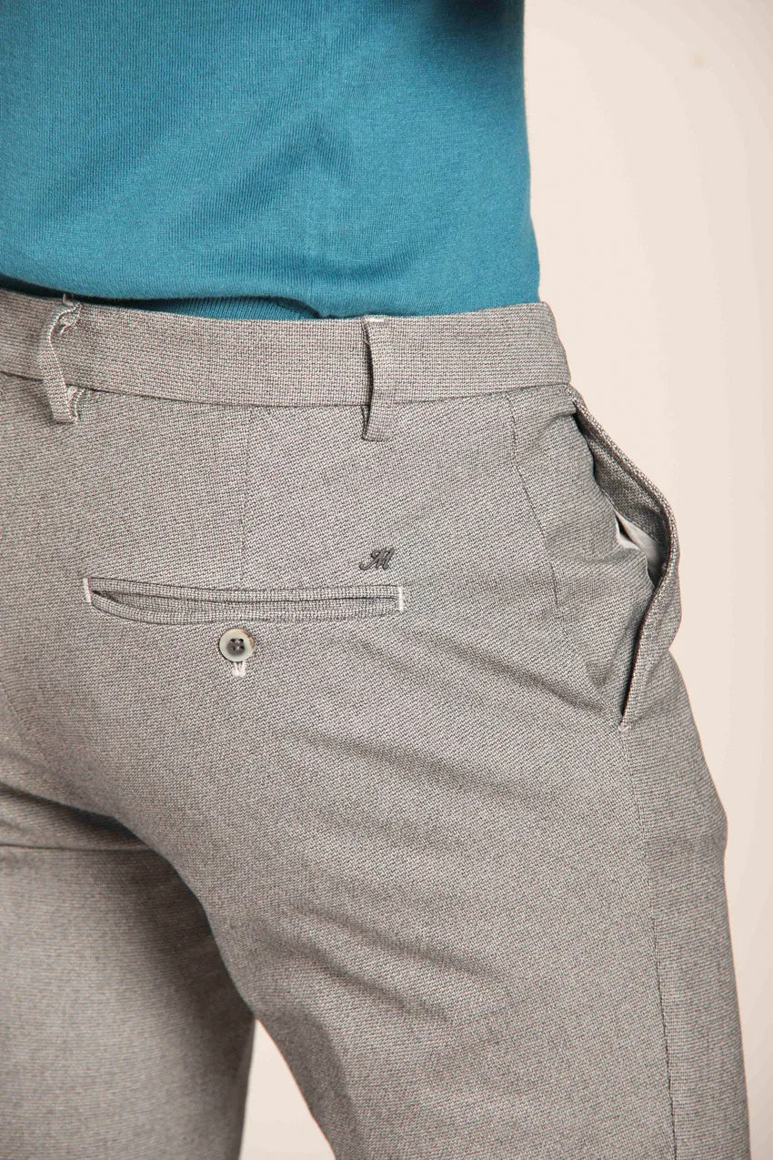 Milano men's chino pants in gabardine stretch with microfantasy extra slim fit 