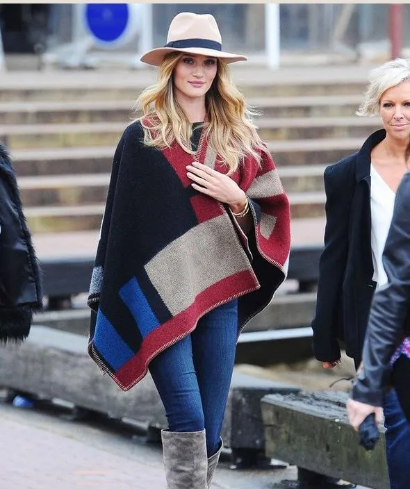 Monogrammed Reversible Short Blanket Ponchos (Embroidered Personalized Initials)