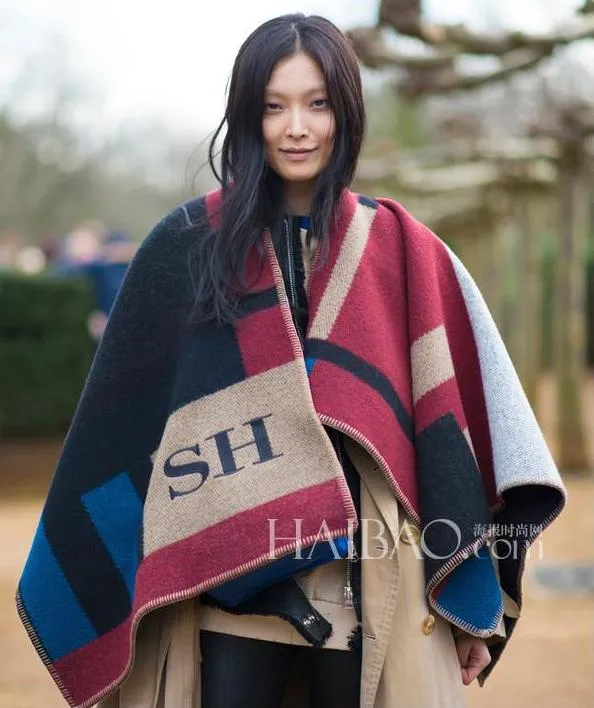 Monogrammed Reversible Short Blanket Ponchos (Embroidered Personalized Initials)
