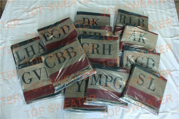 Monogrammed Reversible Short Blanket Ponchos (Embroidered Personalized Initials)