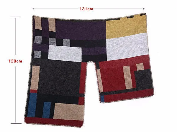 Monogrammed Reversible Short Blanket Ponchos (Embroidered Personalized Initials)