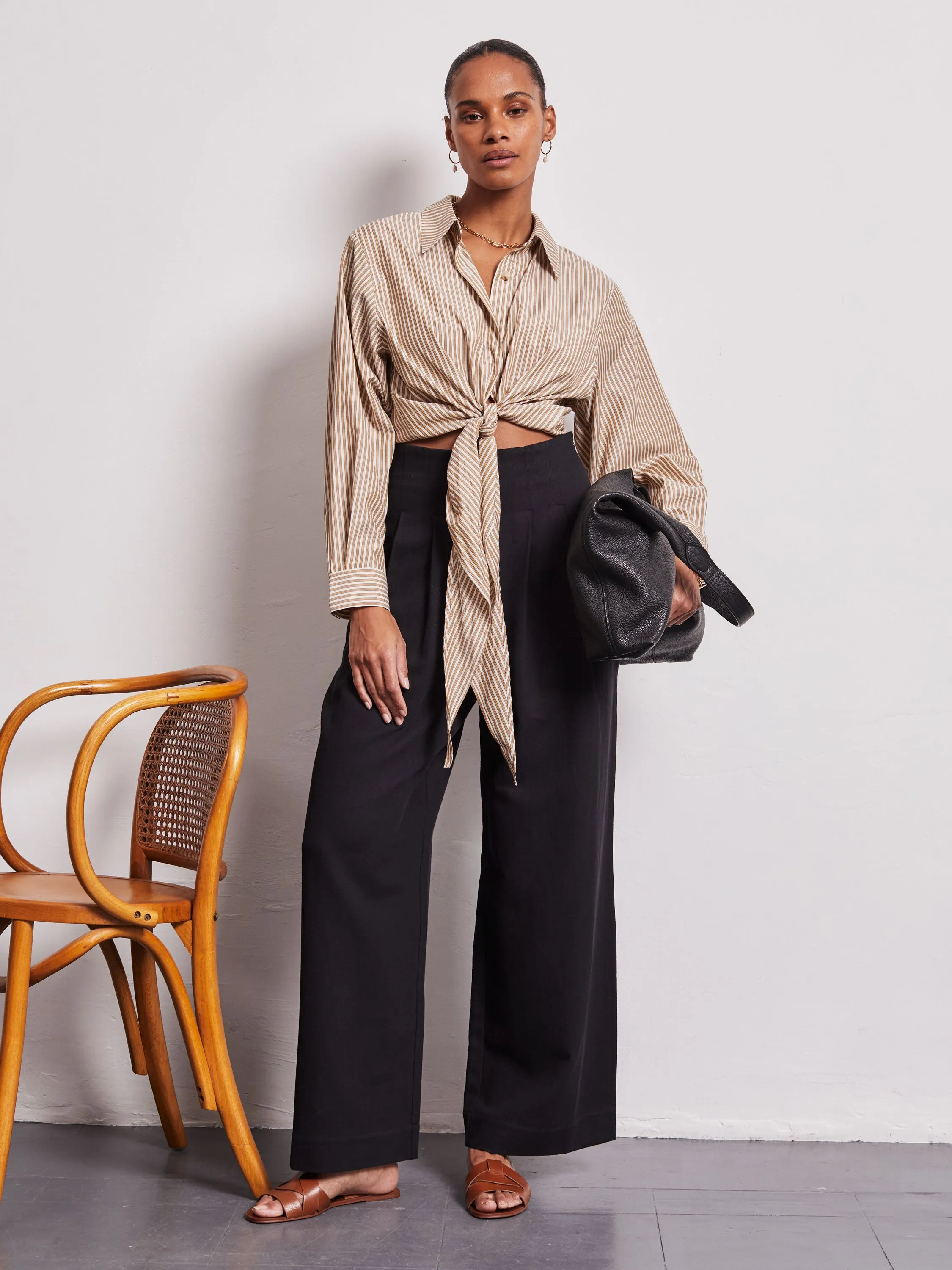 Nellie Black High Waisted Trousers