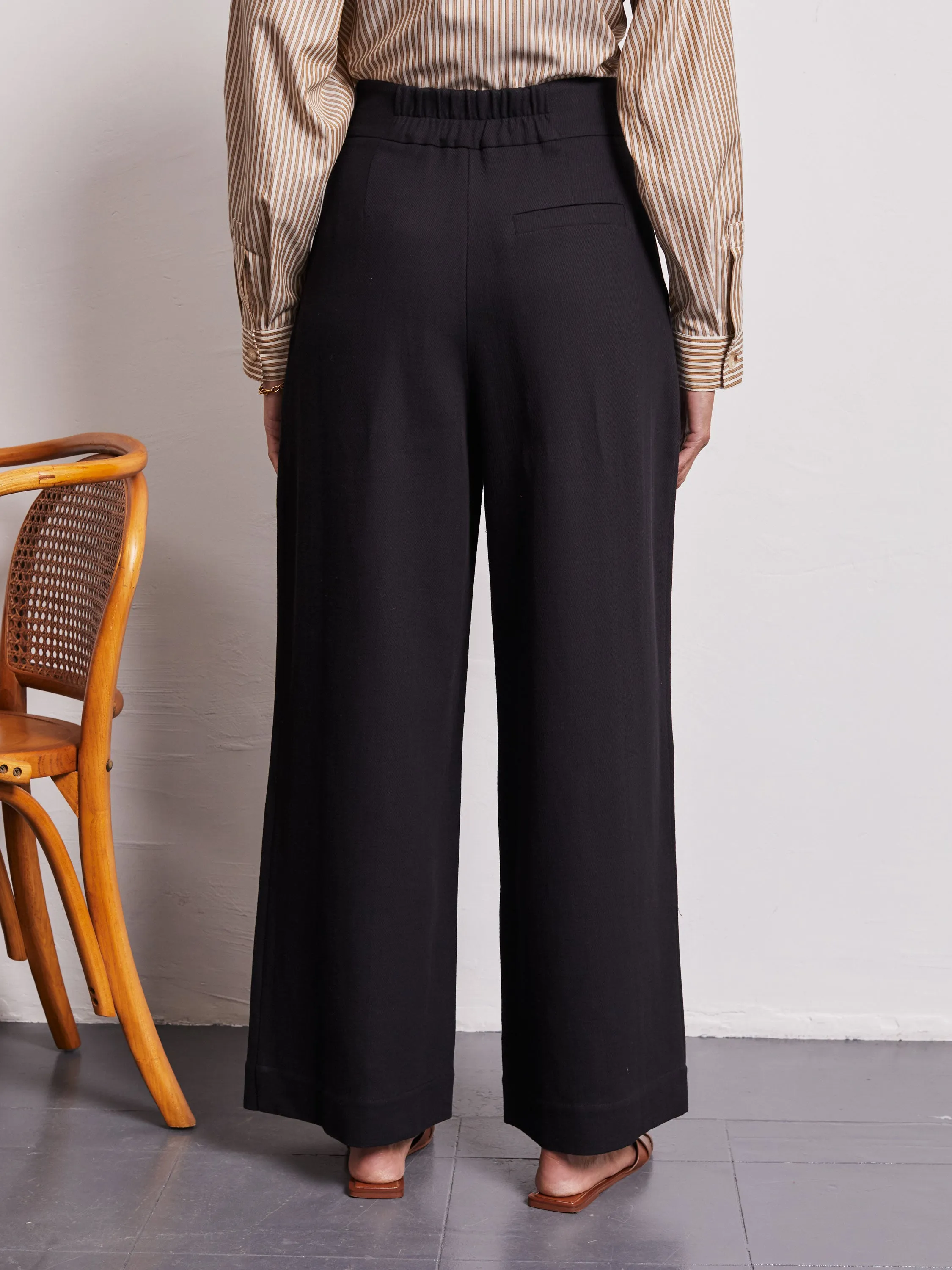 Nellie Black High Waisted Trousers
