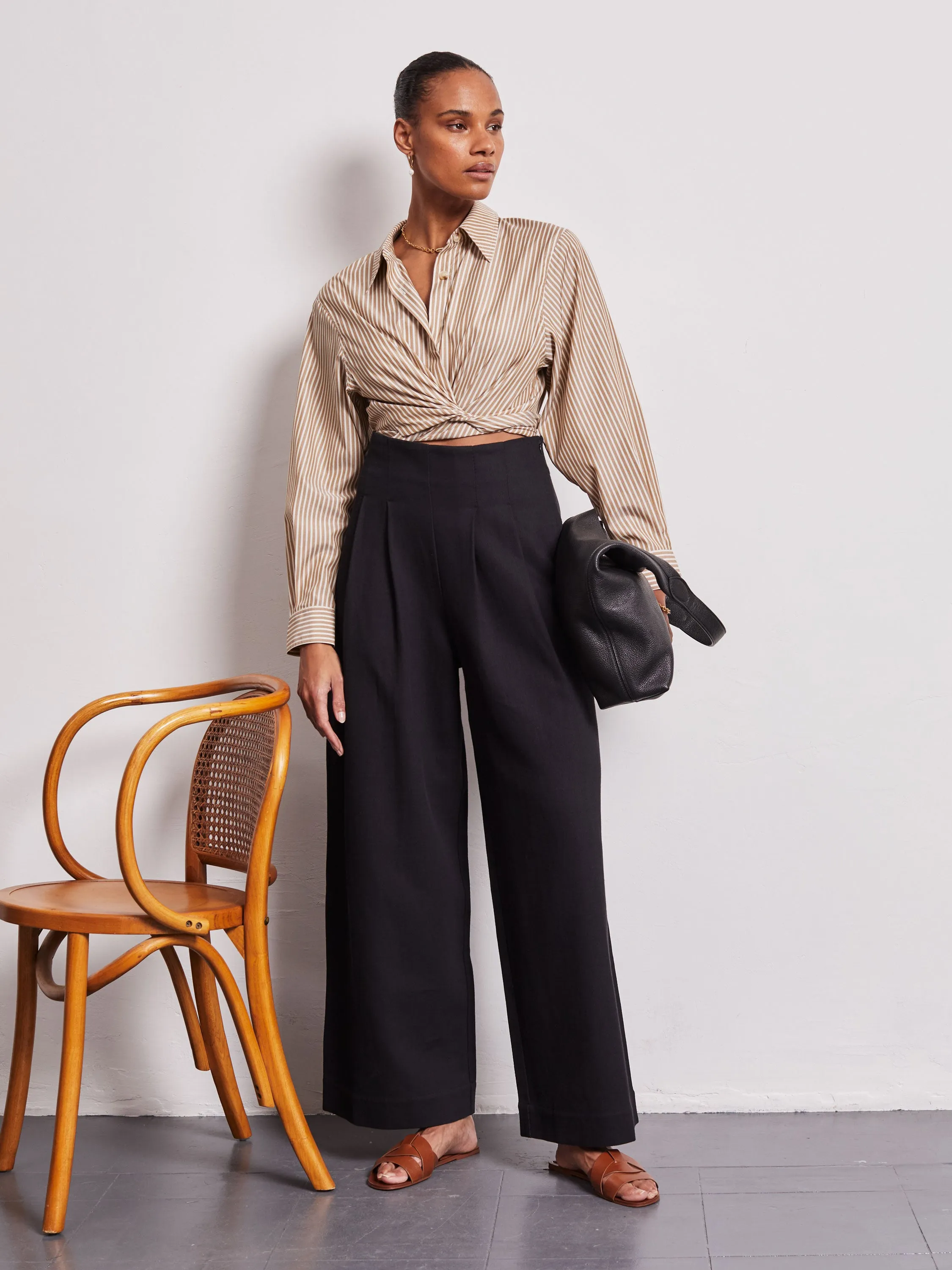 Nellie Black High Waisted Trousers