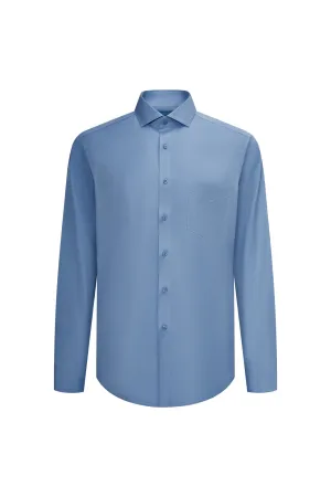Non-Iron Cotton Stretch Shirt in Smart Fit with Chest Pocket