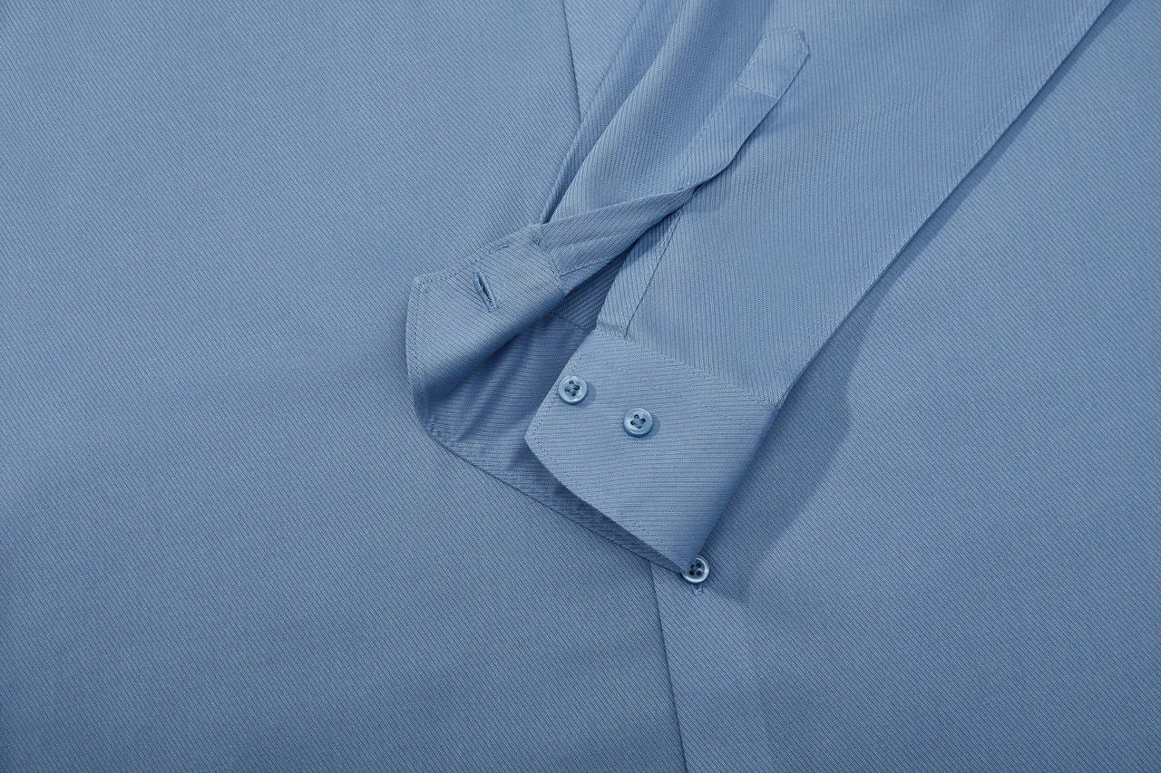 Non-Iron Cotton Stretch Shirt in Smart Fit with Chest Pocket