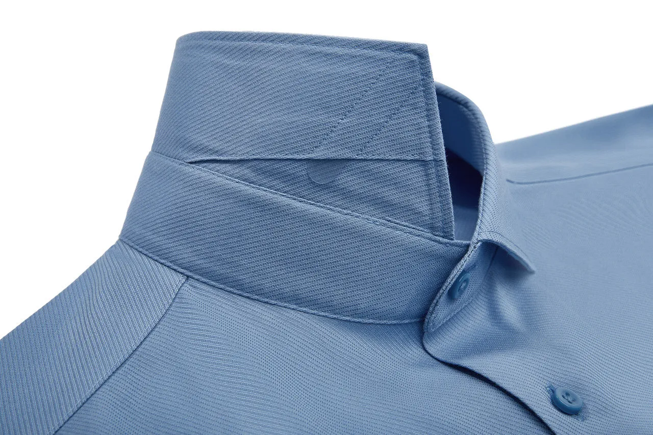 Non-Iron Cotton Stretch Shirt in Smart Fit with Chest Pocket