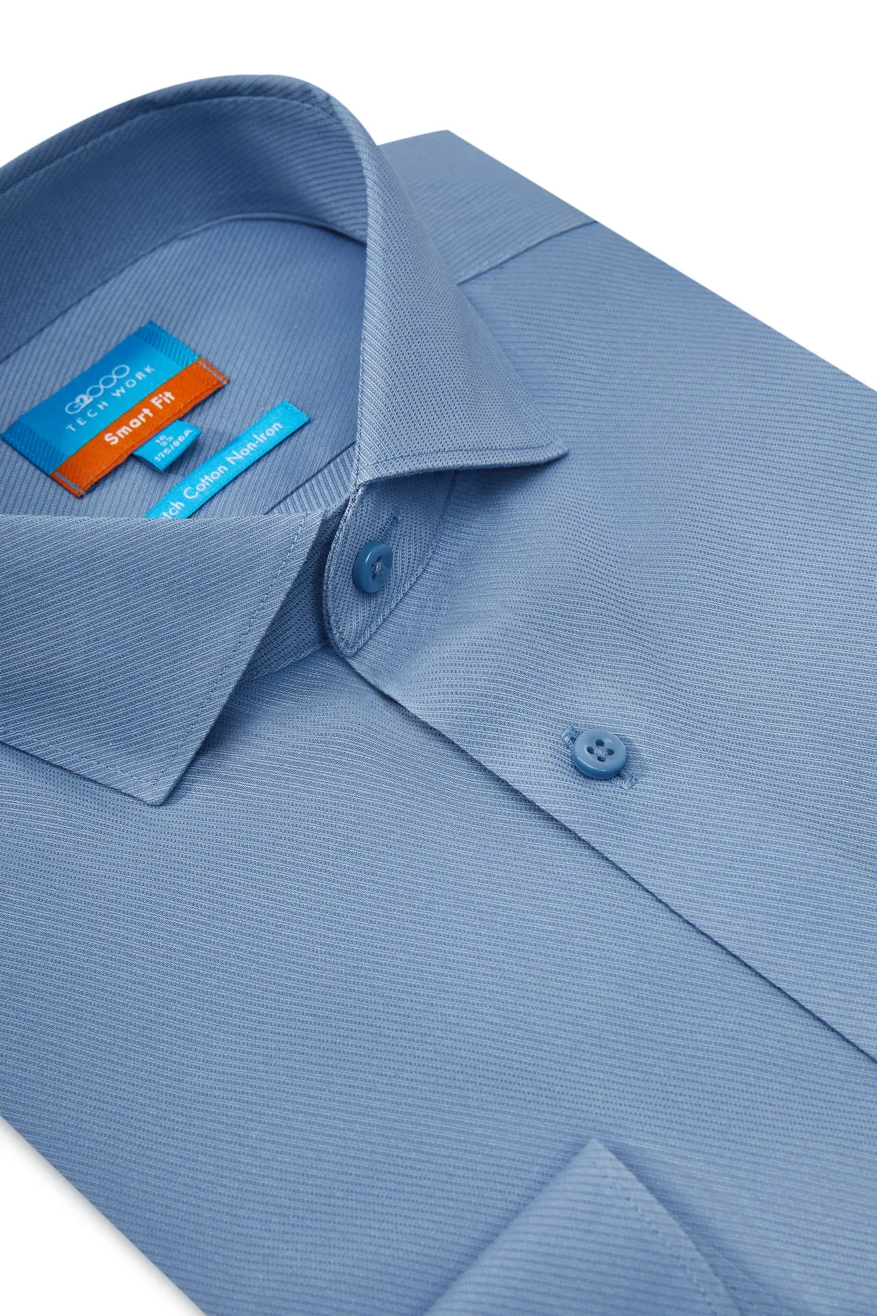 Non-Iron Cotton Stretch Shirt in Smart Fit with Chest Pocket