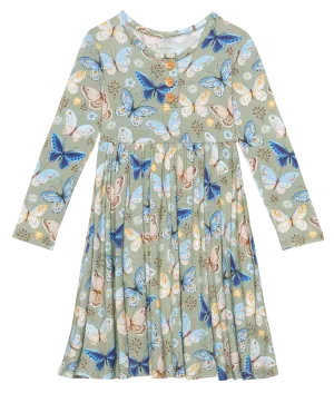 Posh Peanut Lucy L/S Henley Twirl Dress