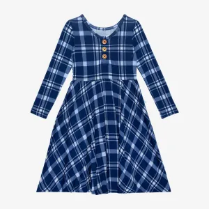 Posh Peanut Owen L/S Henley Twirl Dress