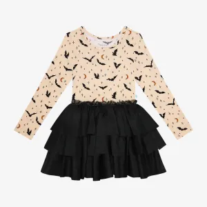 Posh Peanut Spooky Bats Long Sleeve Tulle Dress