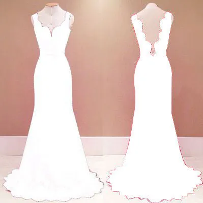 Pure Color Lace V-neck Sleeveless Long Party Dress