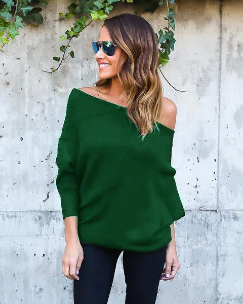 Pure Color Off Shoulder Bat Sleeve Bodycon Short Dress