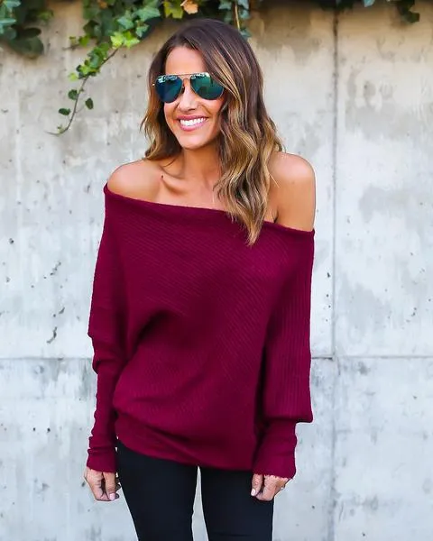 Pure Color Off Shoulder Bat Sleeve Bodycon Short Dress