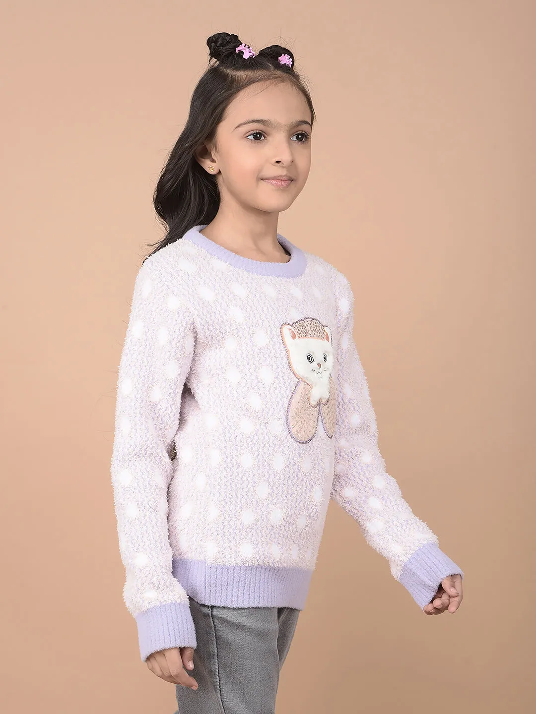 Purple Embellished Sweater