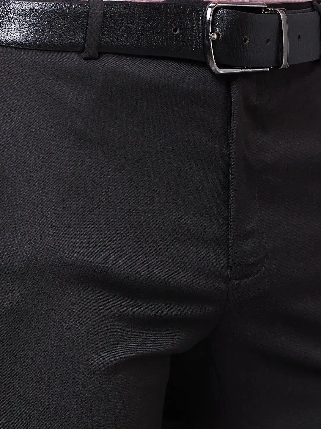 Raymond Men Brown Structure Slim Fit Polyester Blend Trousers