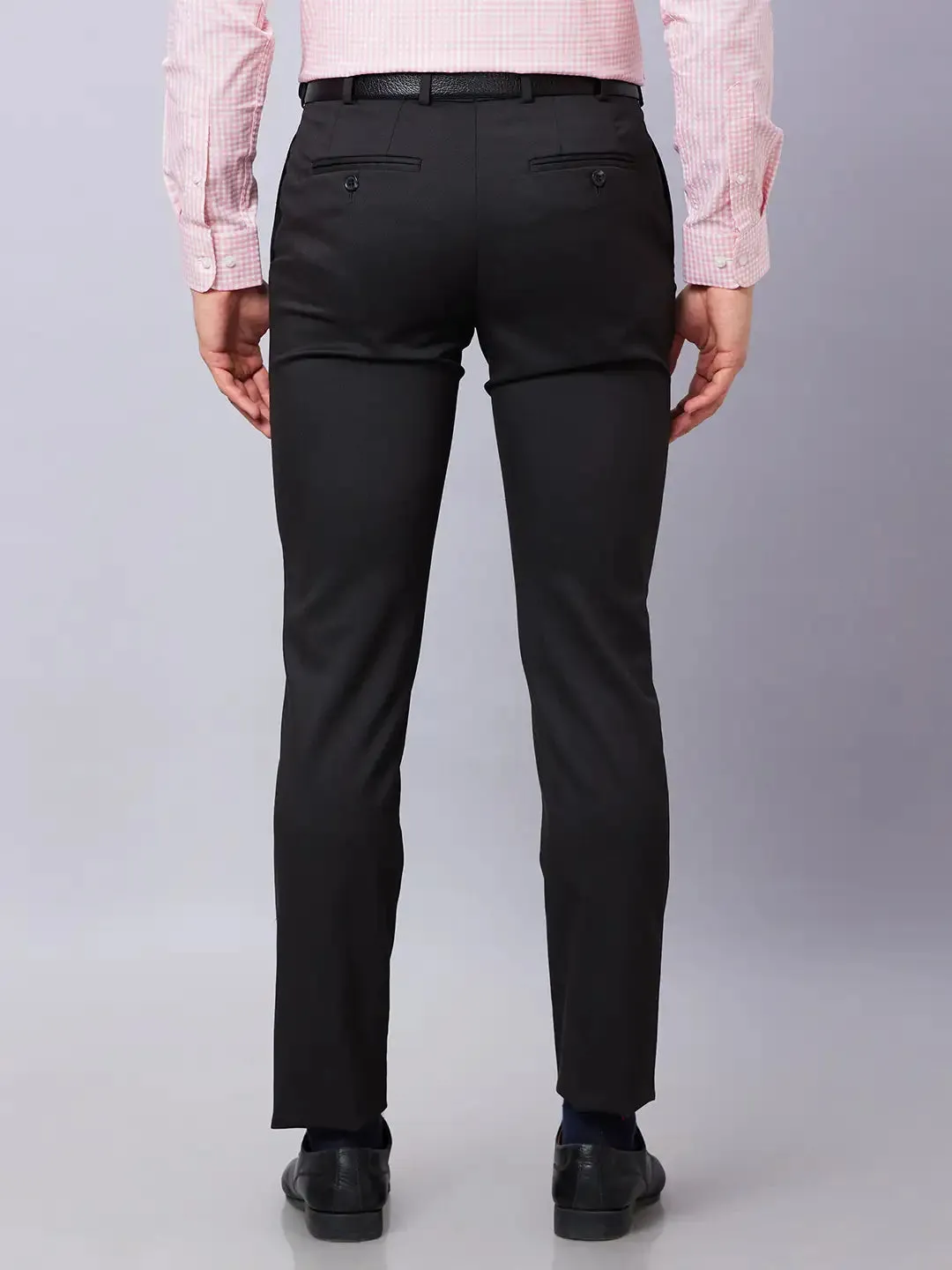 Raymond Men Brown Structure Slim Fit Polyester Blend Trousers