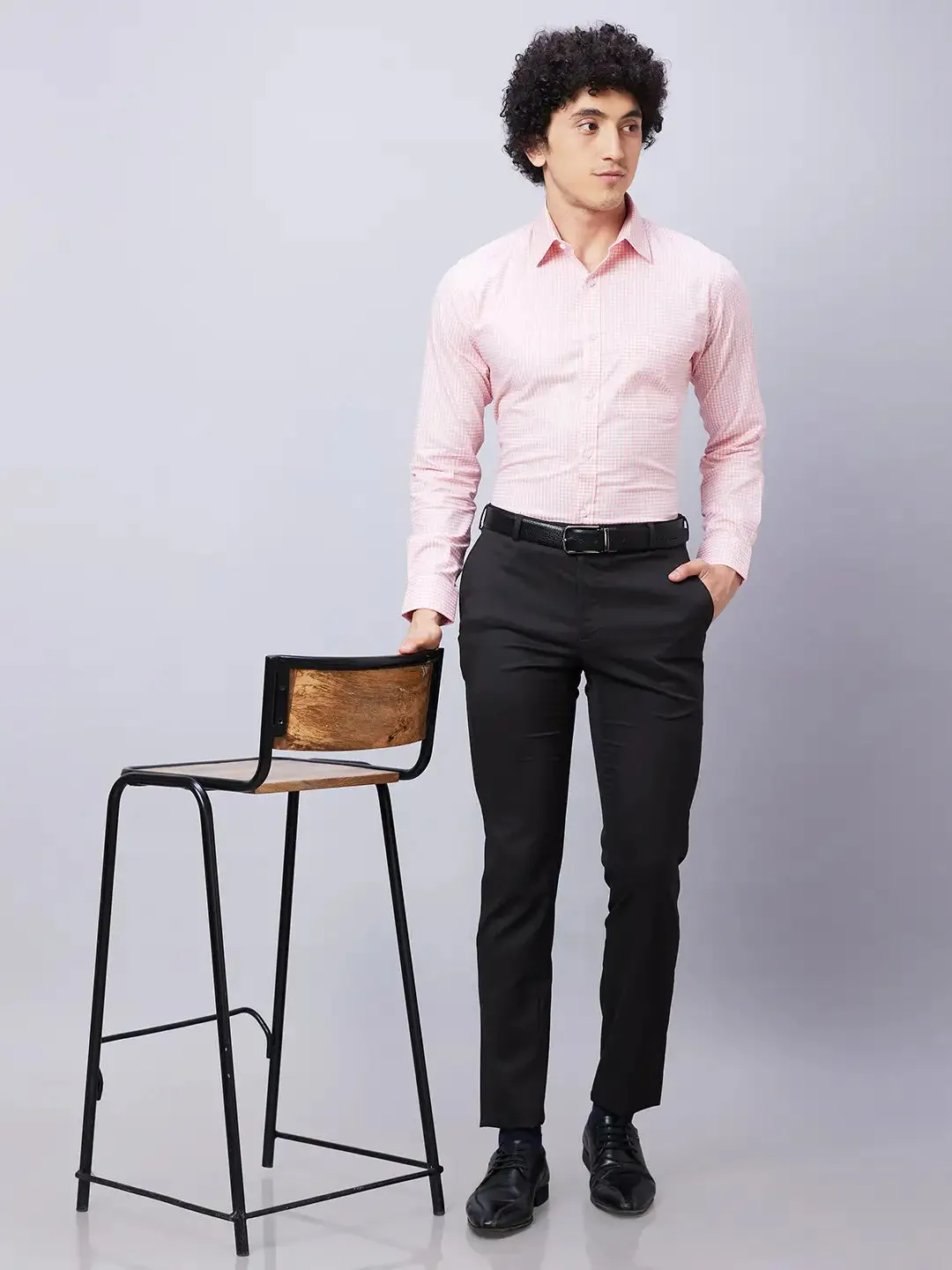 Raymond Men Brown Structure Slim Fit Polyester Blend Trousers