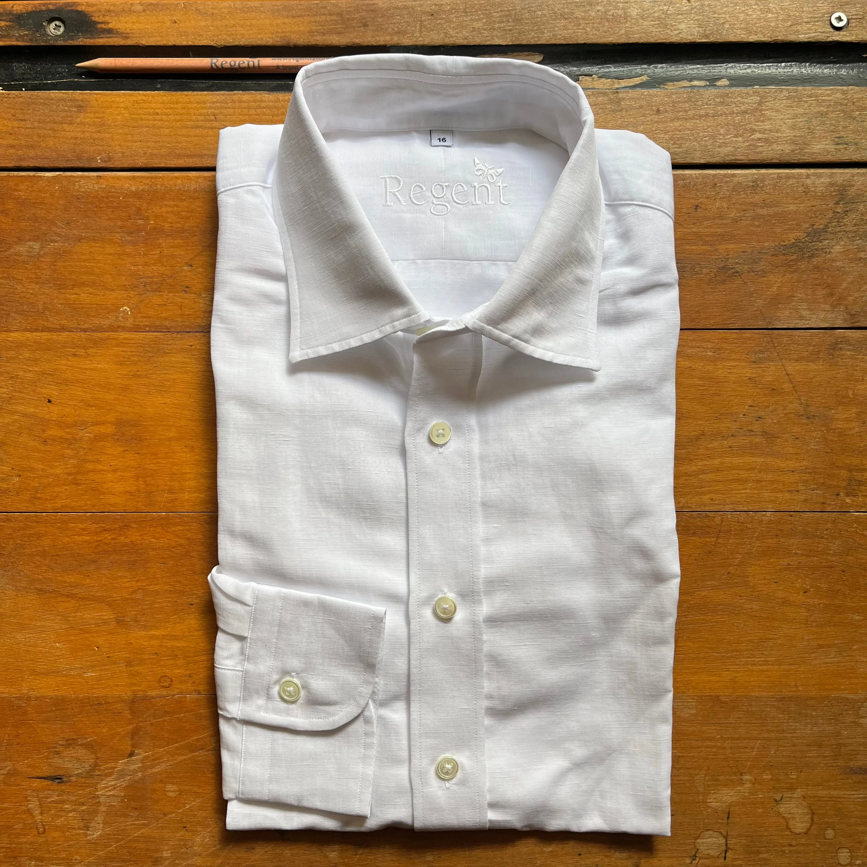 Regent - Original 'Dee-Dee' Shirt - White Cotton/Linen