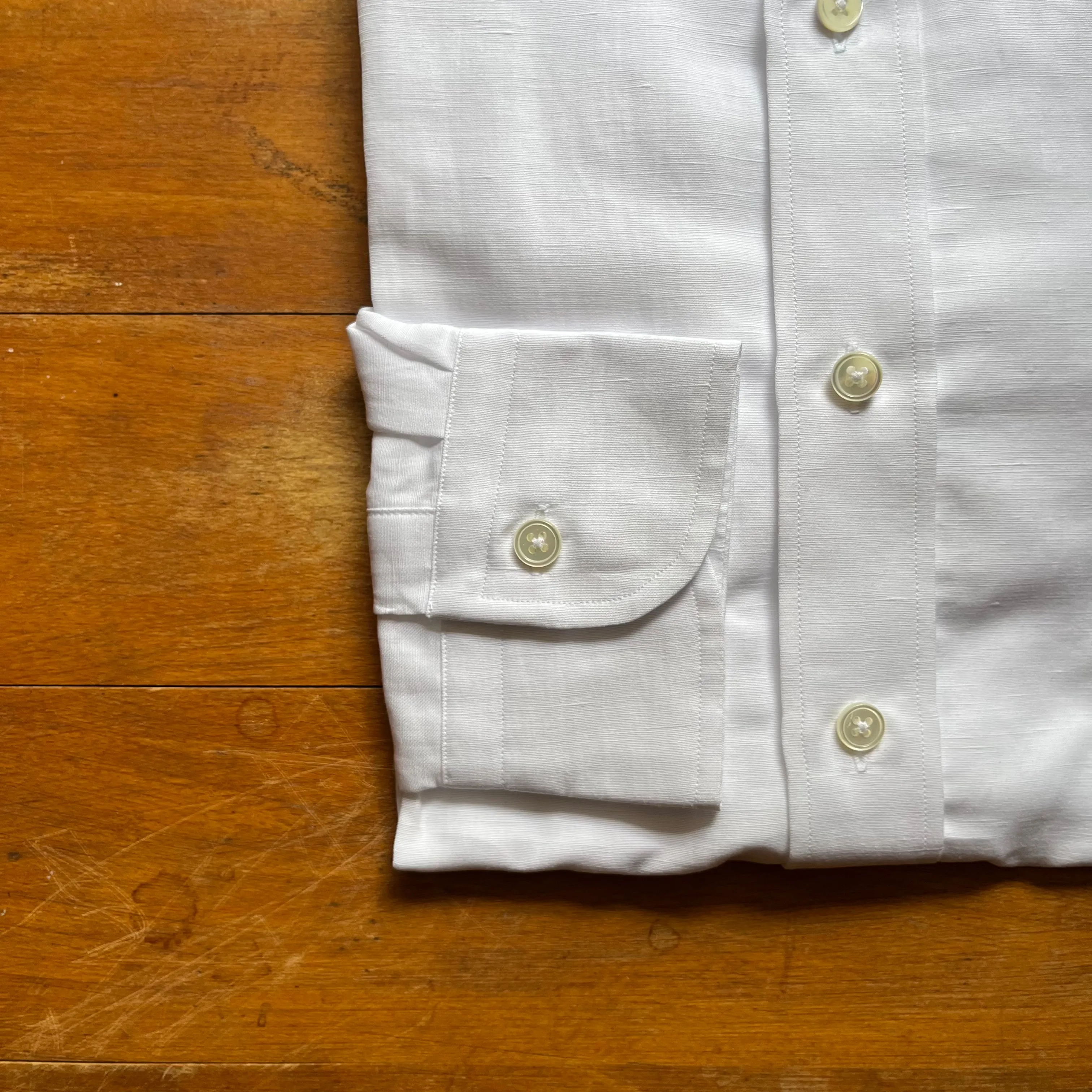 Regent - Original 'Dee-Dee' Shirt - White Cotton/Linen