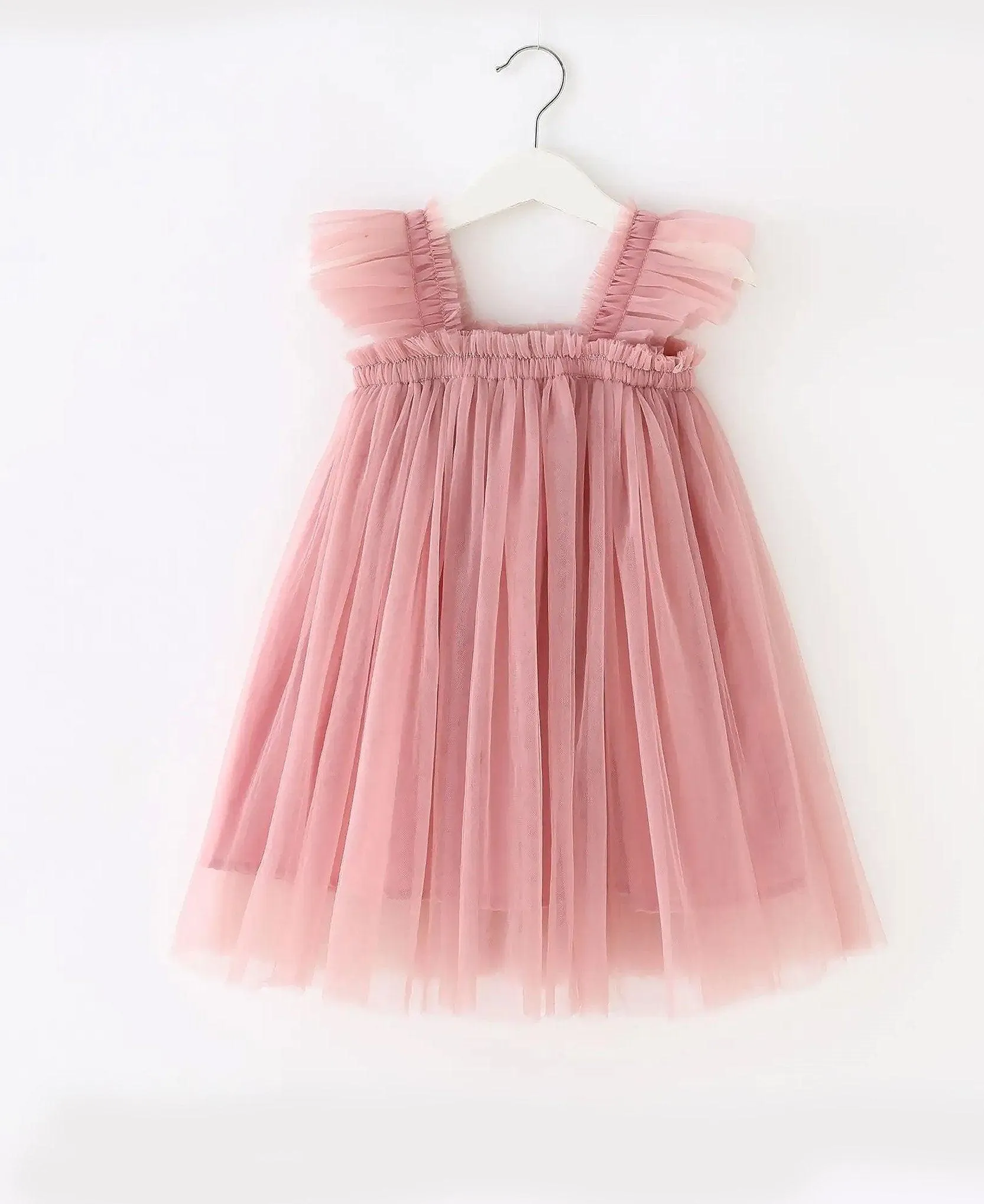 Rose pink tulle dress, Rose Tulle Dress, Daisy Tutu Dress, Princess Outfit, Tulle Flower Girl Dress, First Birthday Dress