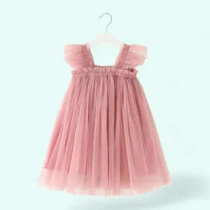 Rose pink tulle dress, Rose Tulle Dress, Daisy Tutu Dress, Princess Outfit, Tulle Flower Girl Dress, First Birthday Dress