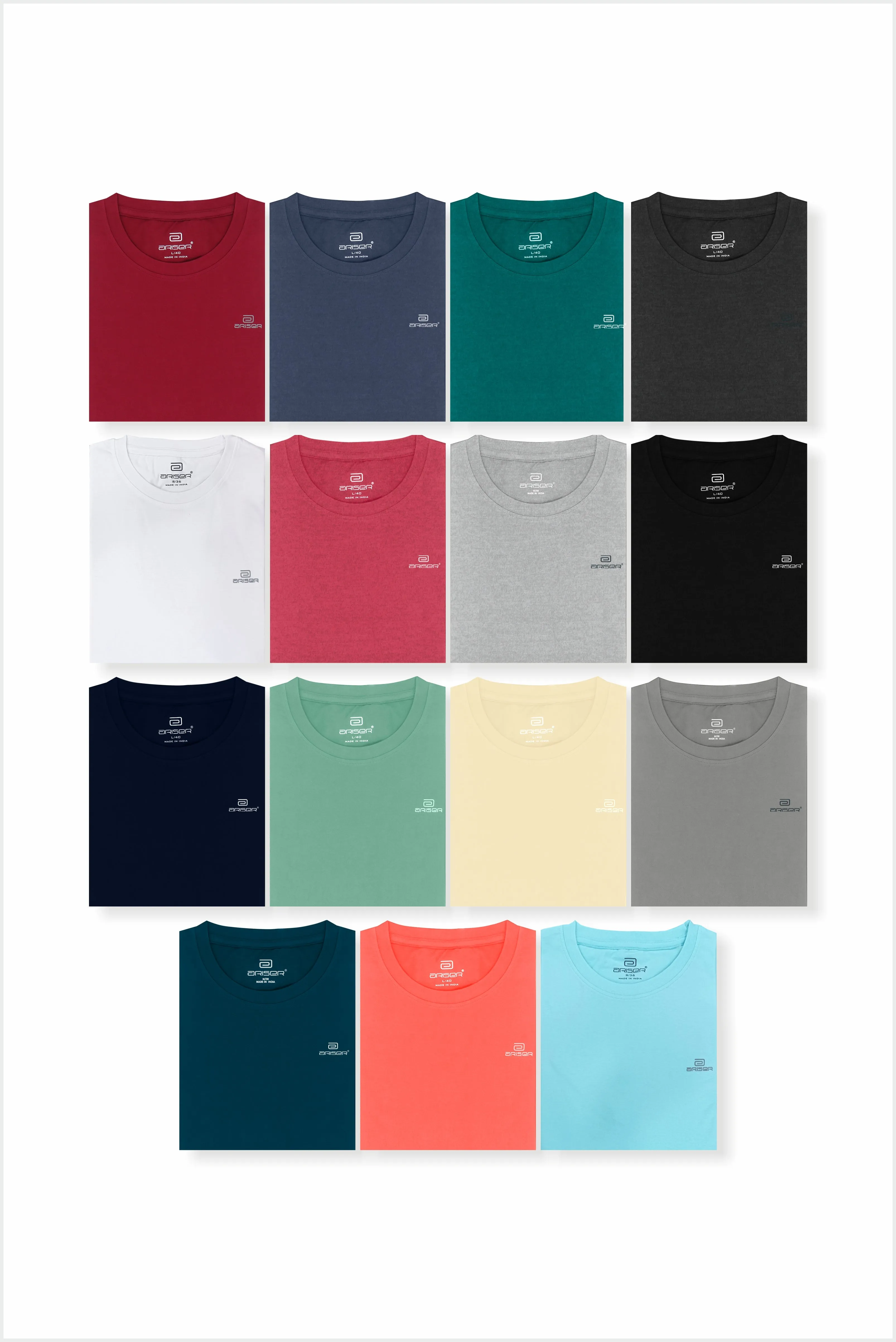 Round Neck - Maroon Solid T-Shirts For Men | Ariser