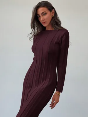 Shein Aloruh New Arrival Round Neck Long Sweater Dress, Warm And Comfortable