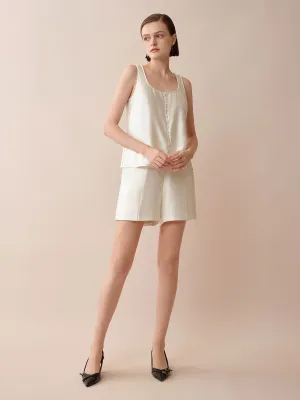SILKINC Silk Road Silk-linen Shorts