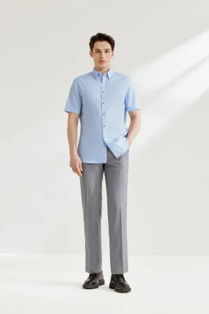 Silky Touch Stretch 2 Tone Shirt in Smart Fit Short Sleeve