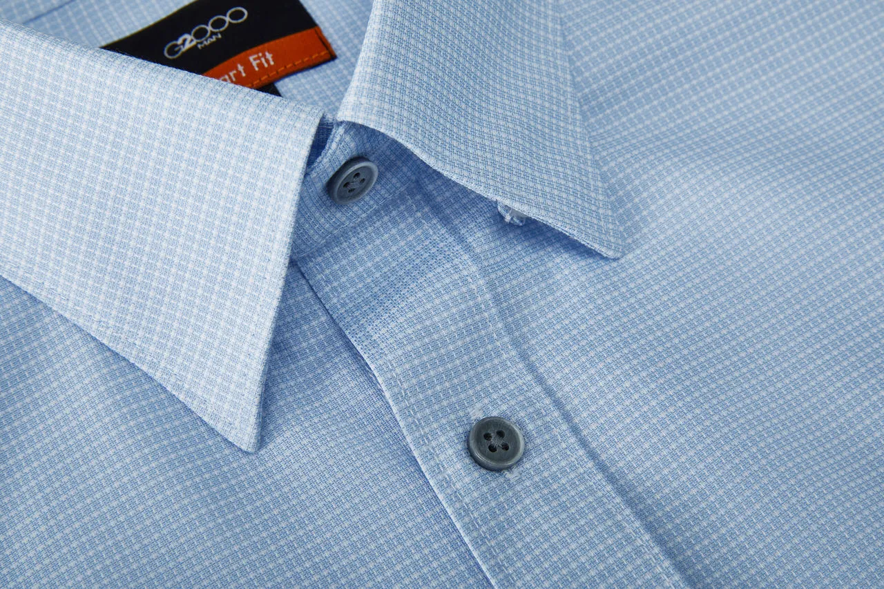 Silky Touch Stretch 2 Tone Shirt in Smart Fit Short Sleeve