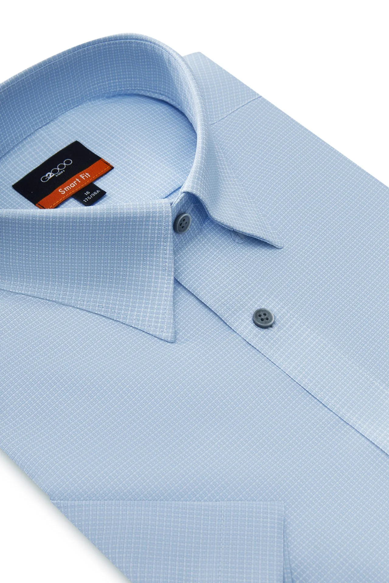 Silky Touch Stretch 2 Tone Shirt in Smart Fit Short Sleeve