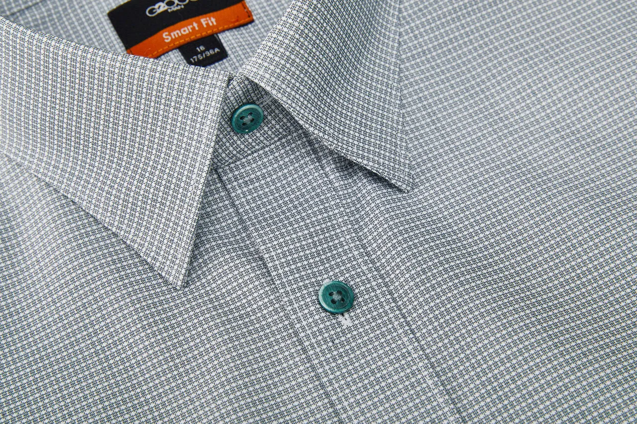 Silky Touch Stretch 2 Tone Shirt in Smart Fit Short Sleeve