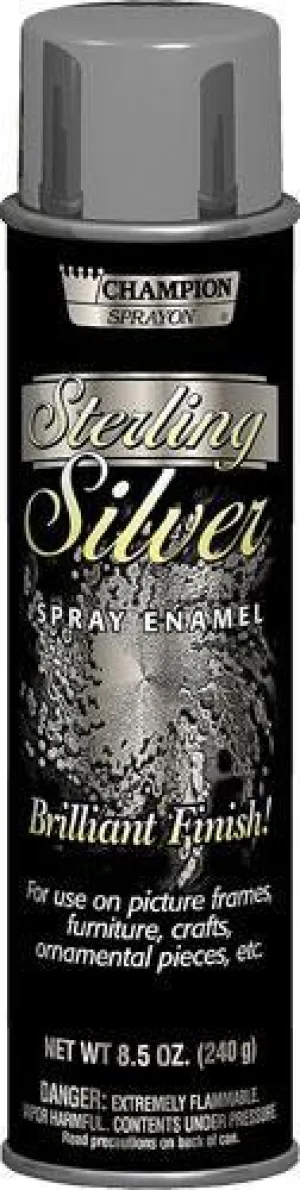 Silver Metallic Spray Paint, Sterling Champion Sprayon 8.5oz Can, Box of 3