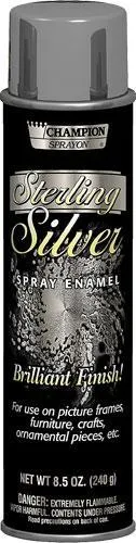 Silver Metallic Spray Paint, Sterling Champion Sprayon 8.5oz Can, Box of 3