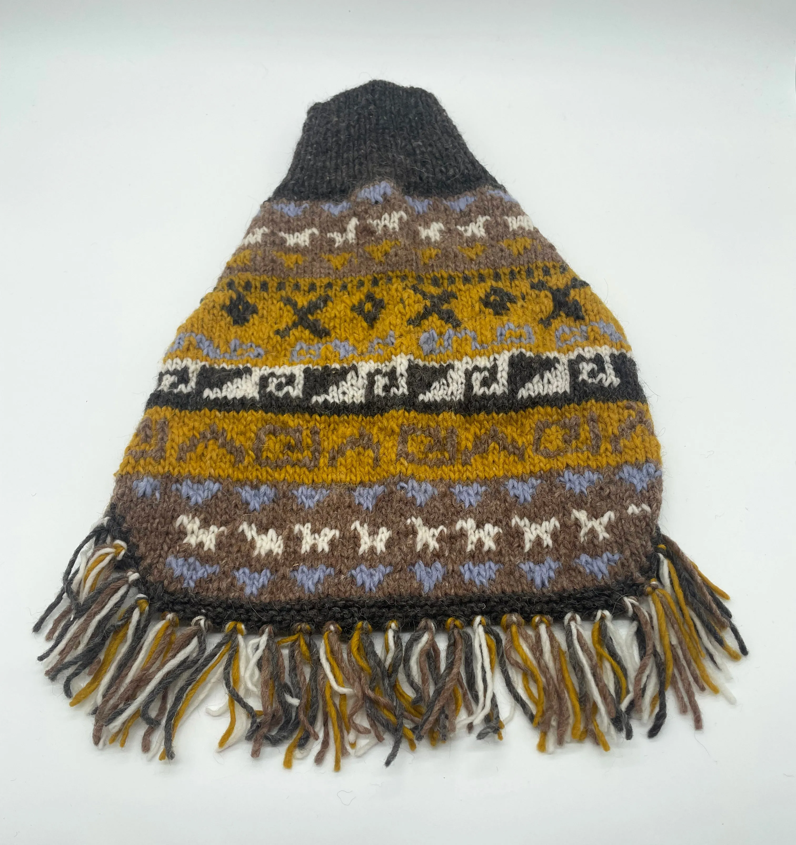 Soft Boho Hippie Alpaca Dog Poncho With Fringe