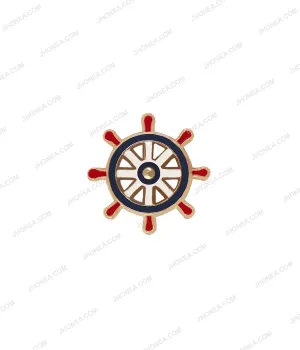 Steering Ship Wheel Royal Tri-Color Hotfix for Jeans