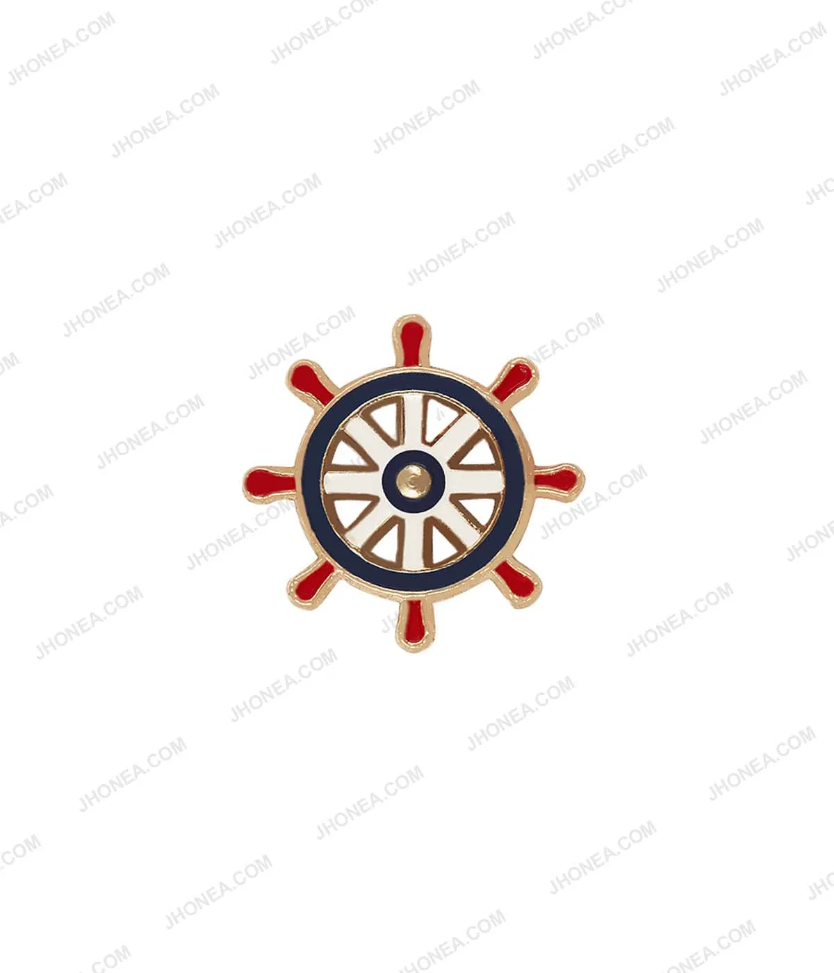 Steering Ship Wheel Royal Tri-Color Hotfix for Jeans