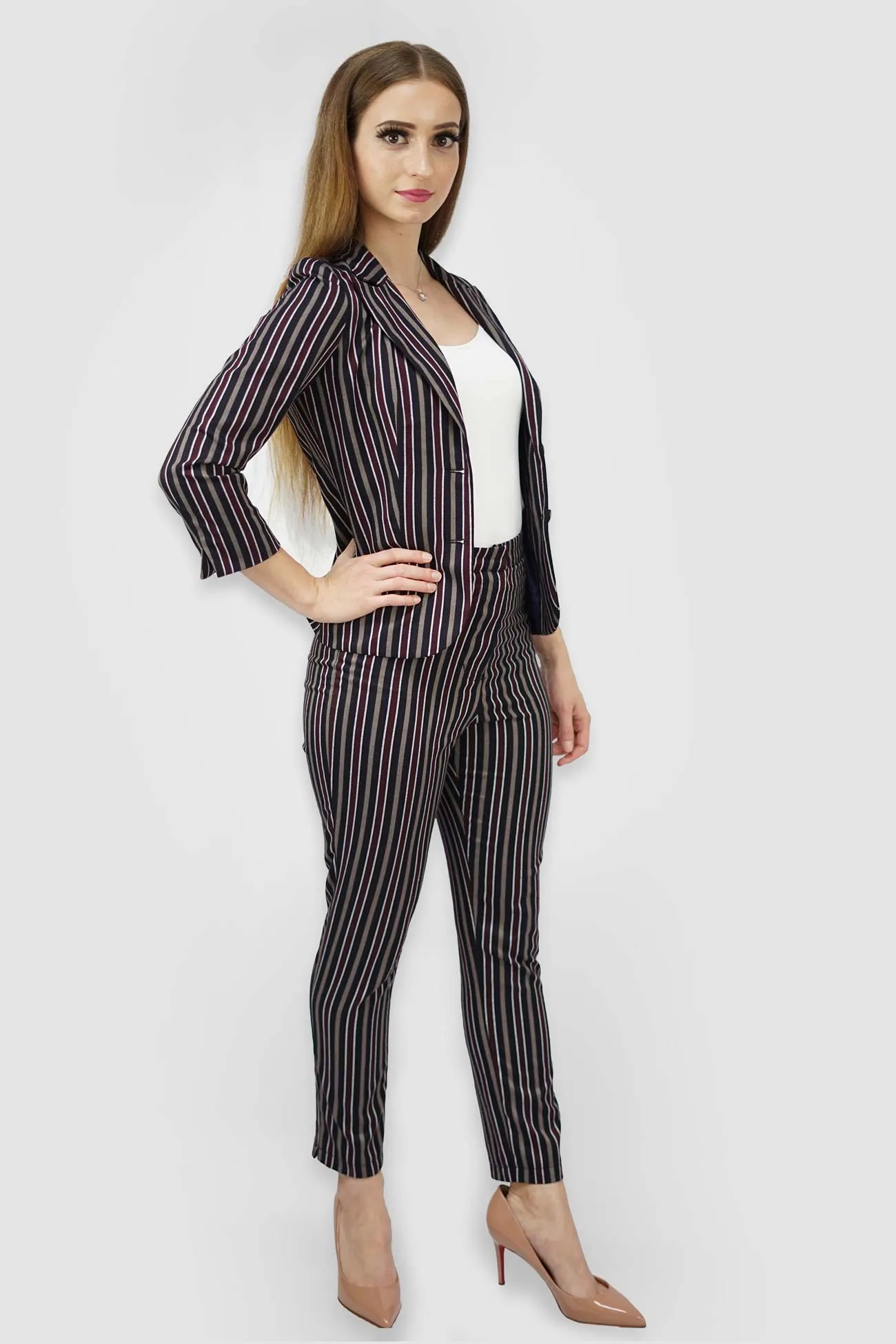 Striped Cigarette Trousers (City Lights Collection)