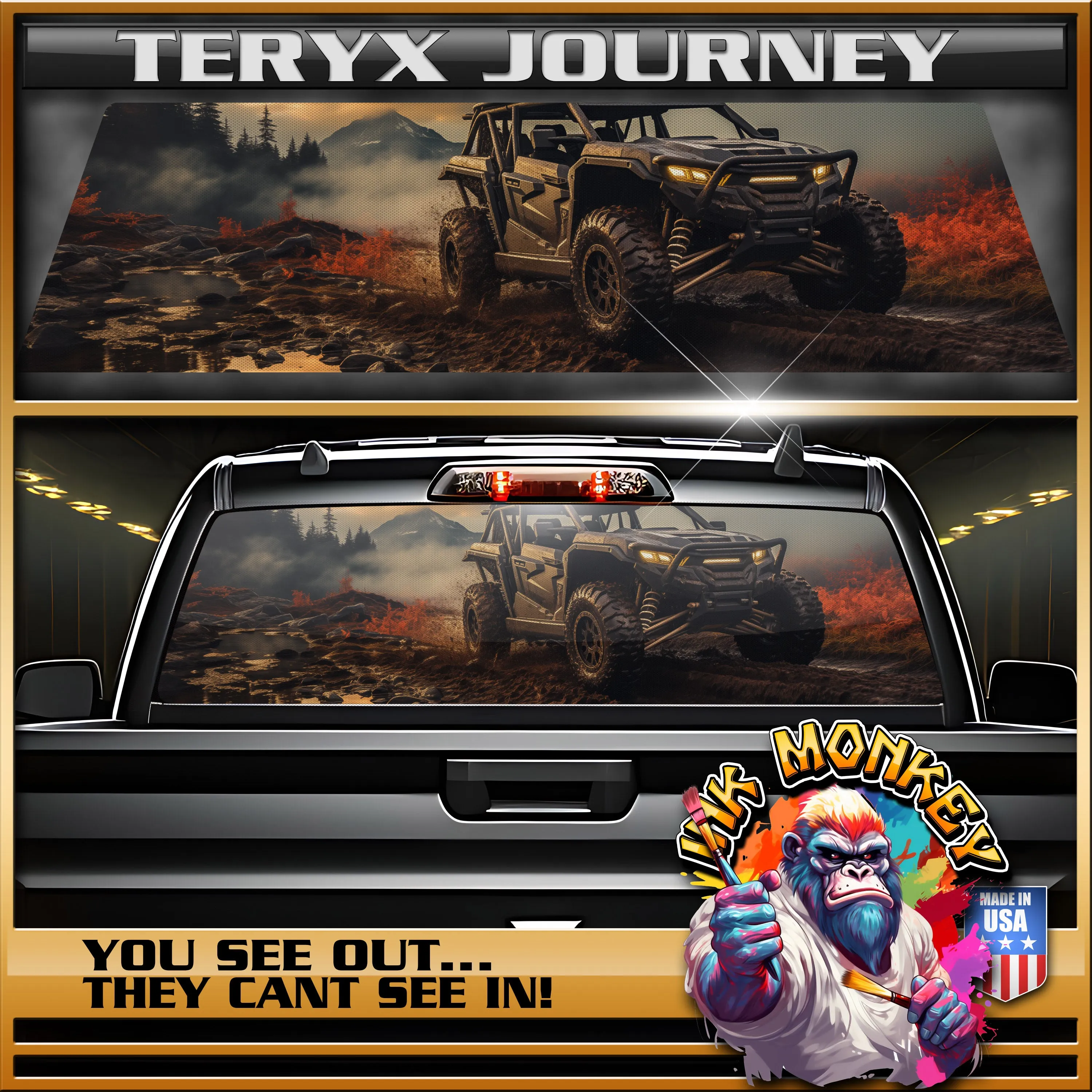 Teryx Journey - Truck Back Window Graphics - Customizable