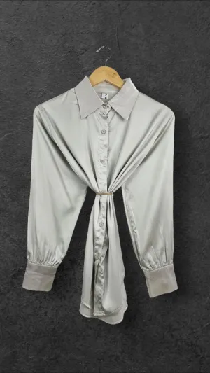 THE BUTTON UP SILK SHIRT - UK 10
