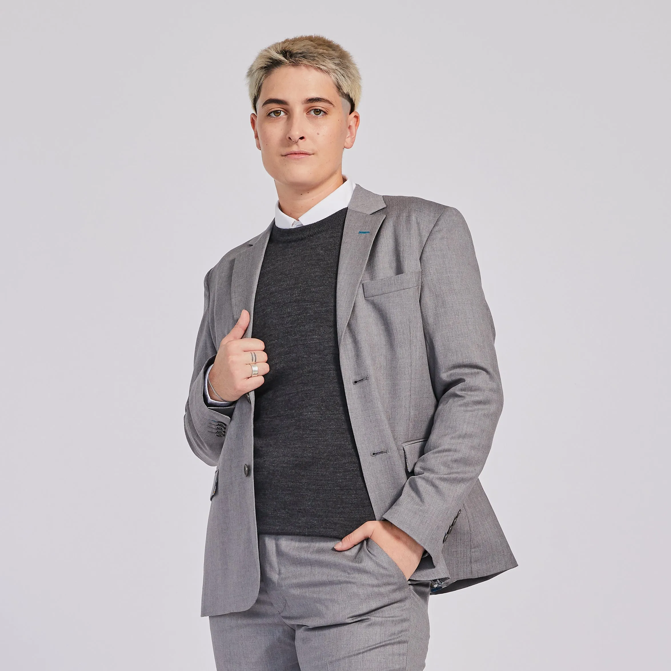 The Georgie Light Gray Suit Blazer