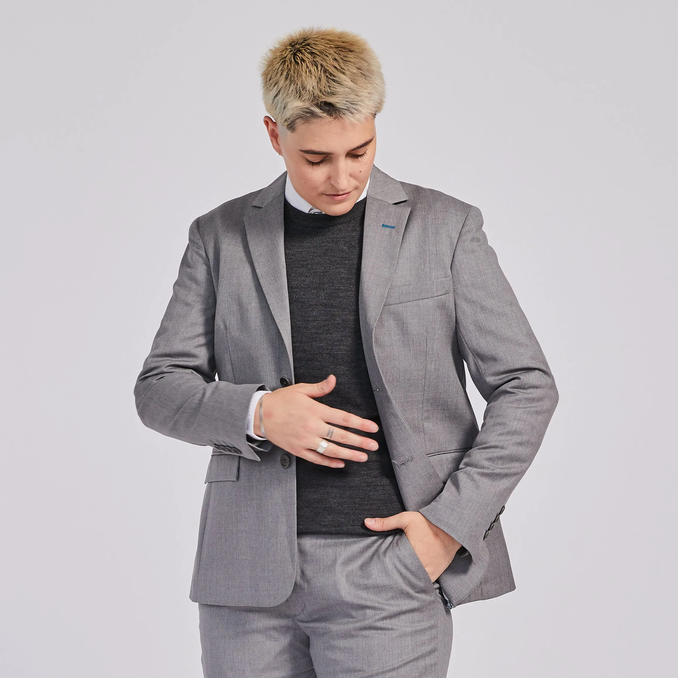 The Georgie Light Gray Suit Blazer