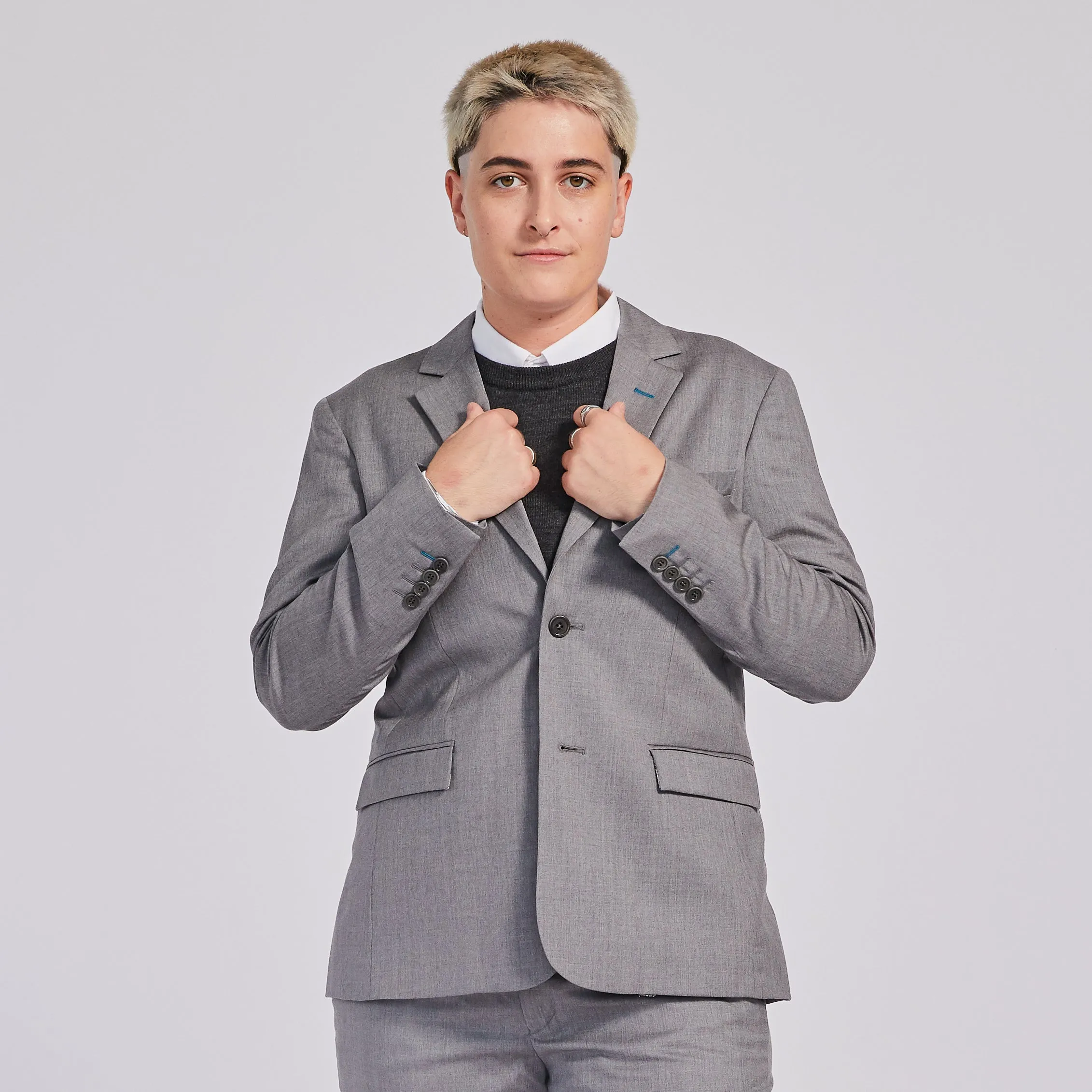 The Georgie Light Gray Suit Blazer