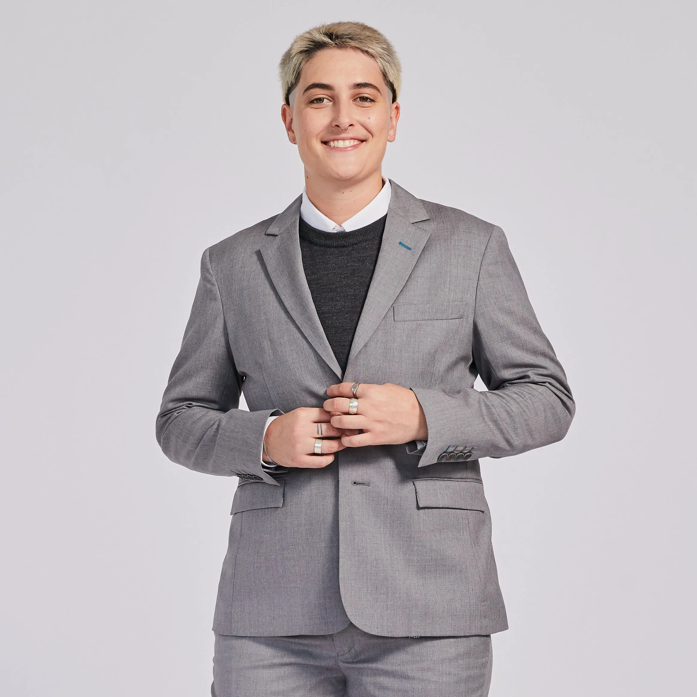 The Georgie Light Gray Suit Blazer