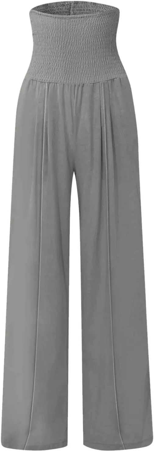 Toddler Girls' Baggy Pants Solid Elastic High Waist Lounge Trousers Wide Leg Workout Active Fashion Pants