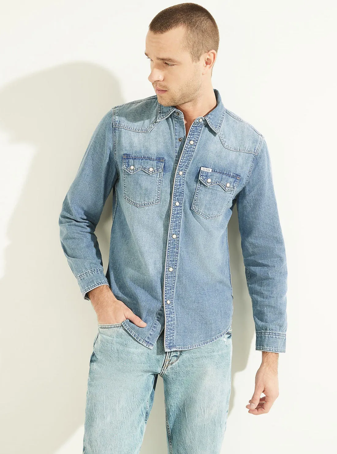 Traverse Regular Western Denim Shirt