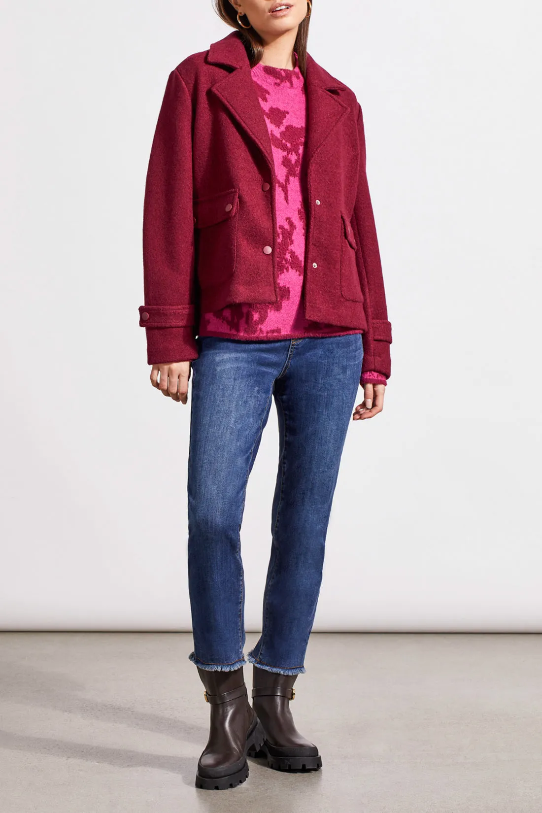 Tribal Pyper Mock Neck Sweater - Port Wine