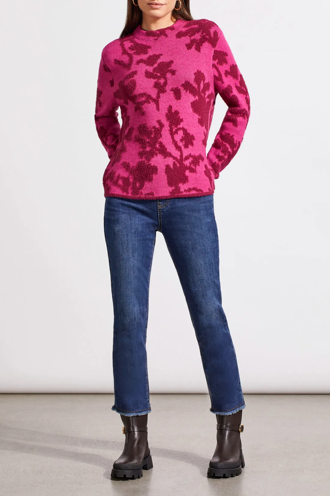 Tribal Pyper Mock Neck Sweater - Port Wine